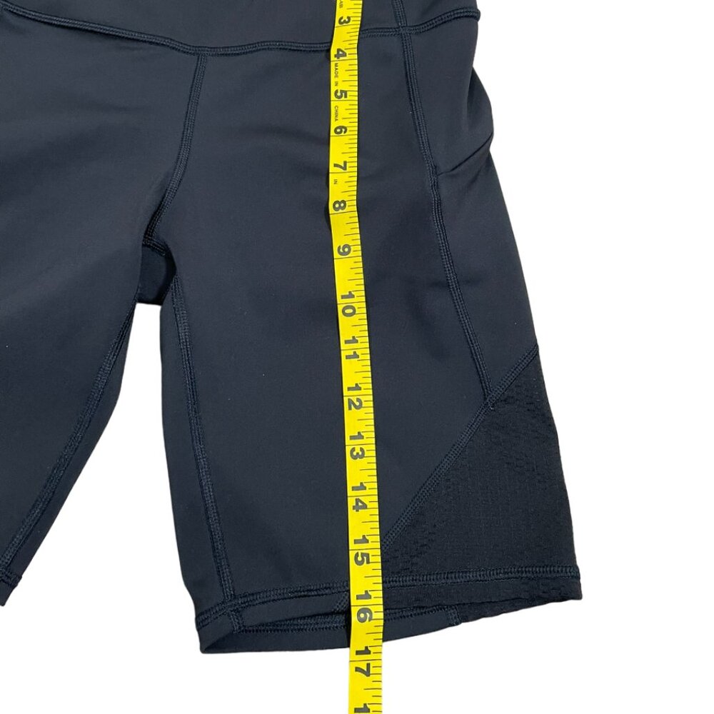 Athleta Biker Shorts Contender 9" High Rise Zip Side Pockets Size S Black - Picture 9 of 9